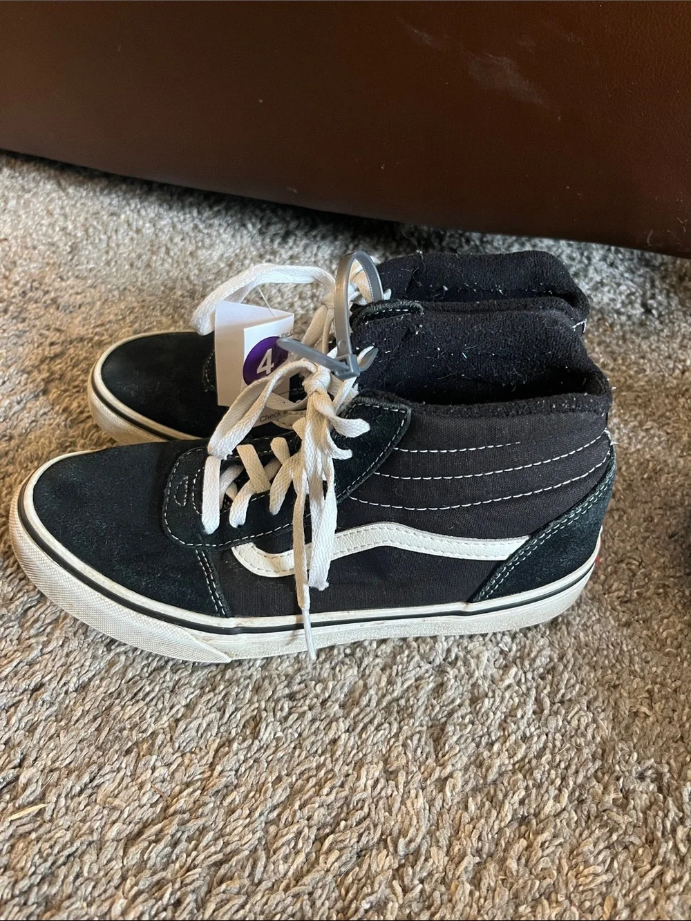Vans Kids Black and White High-Top Sneakers